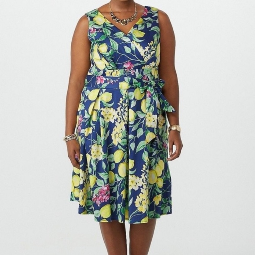 Roz & Ali Lemon Print Dress